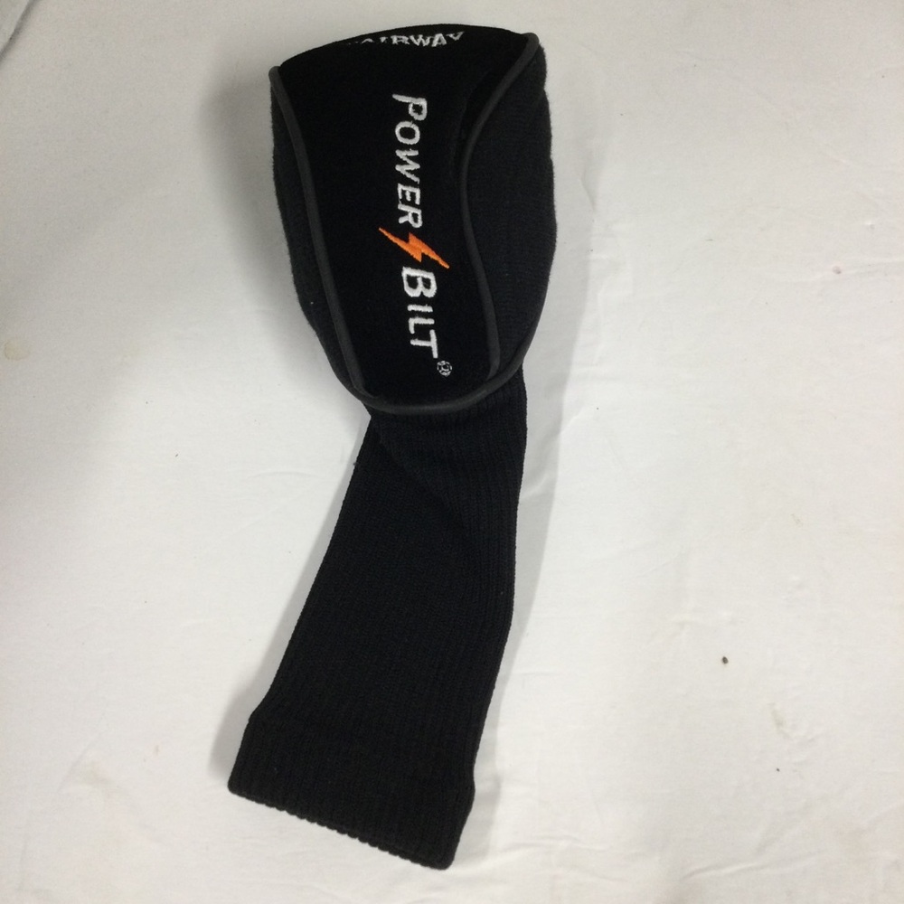 PowerBilt Golf Fairway Wood Headcover Black/Orange Accent long knit sock